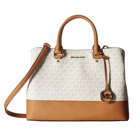 michael kors savannah signature large satchel vanilla acorn|Michael Kors Savannah Large Satchel Vanilla Acorn Gold .